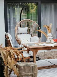 Hanging Chair with Stand ASPIO PE Rattan Natural_809370