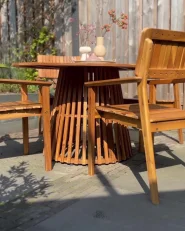 Set of 4 Garden Chairs AGELLO Acacia Wood Brown_951126