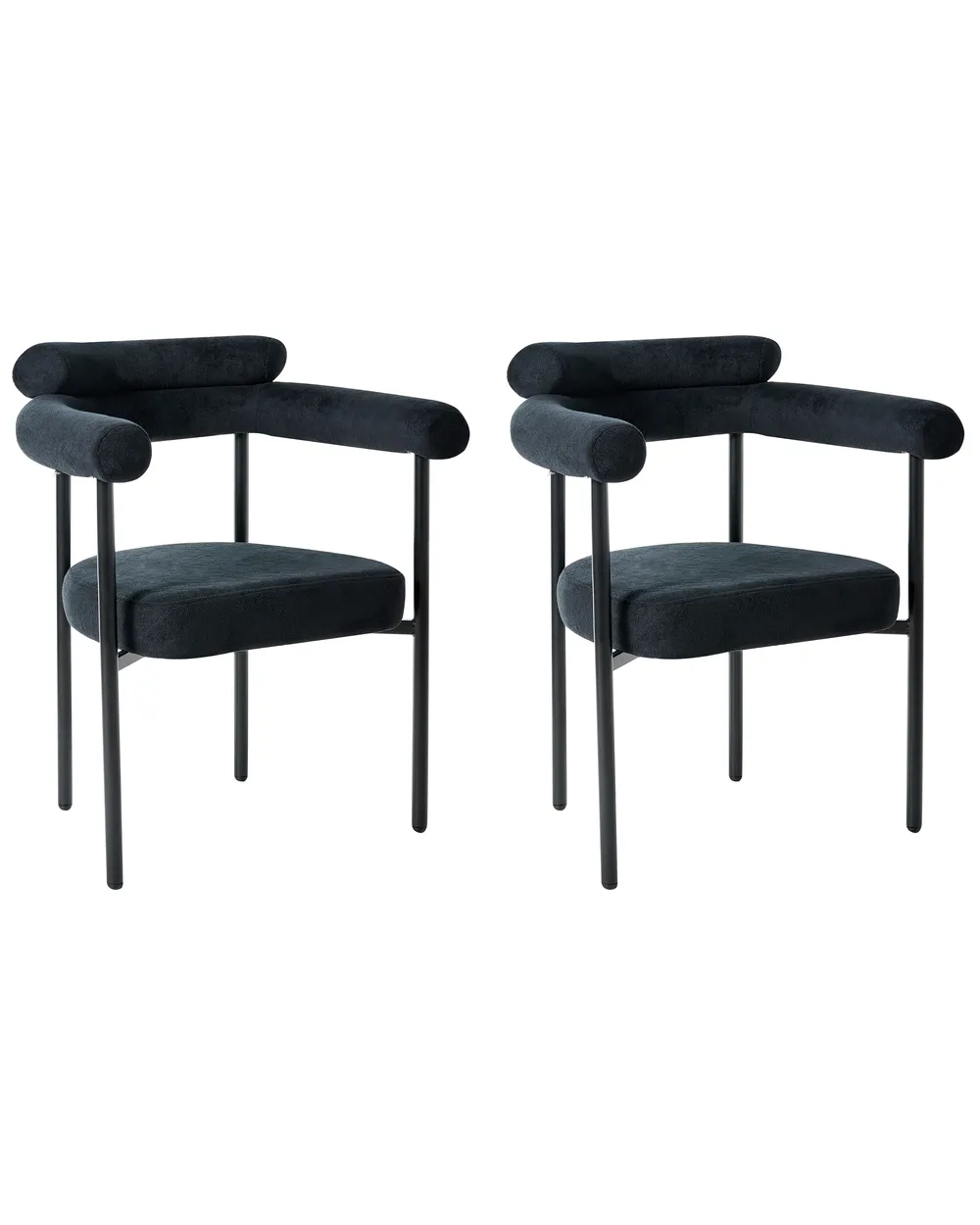 Set of 2 Dining Chairs LYNEY Fabric Black