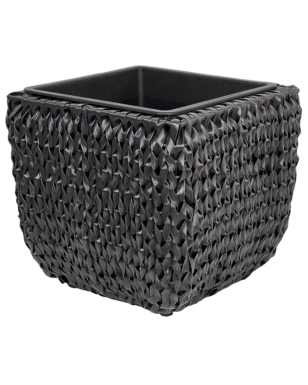 Set of 2 Plant Pots BERBERIS 34/45 cm PE Rattan Black_914430