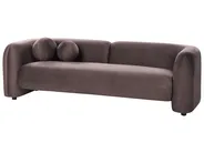 Sofa 3 Seater LEIREN Velvet Dark Brown_1028832