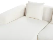 Corner Sofa 4 Seater LUNGO with Ottoman Boucle White Right Hand_962433