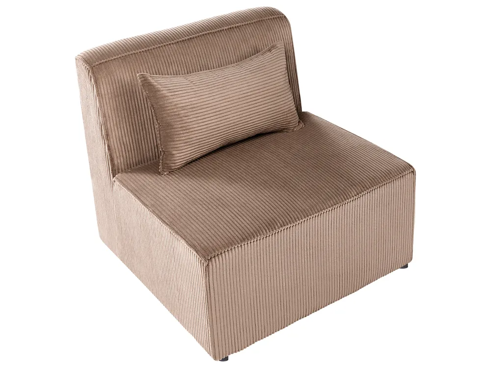 Modular Corner Sofa 4 Seater LEMVIG Corduroy Dark Beige Left Hand_1053407