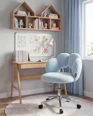 Desk Chair WHIZZY Boucle Light Blue_1080389