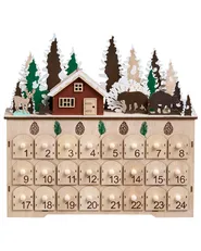 Julpynt LED HELIN 33 cm Adventskalender Ljusbrun_1017321
