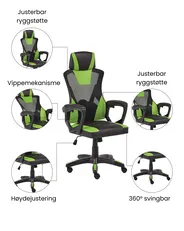Kontorstol IGNIS Kunstskinn Limegrønn_1074205