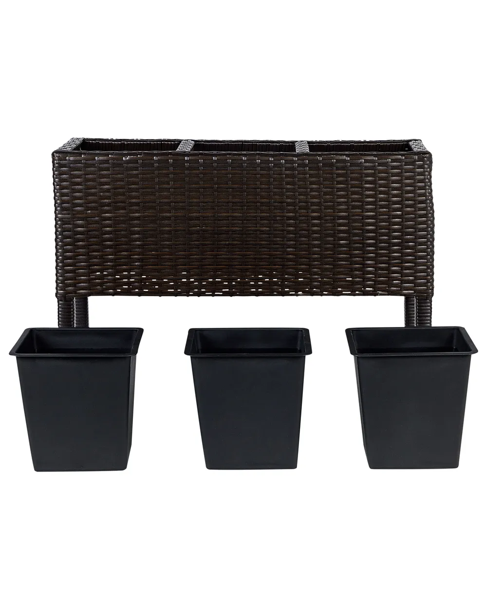 Elevated Plant Pot CARAGANA 77 cm PE Rattan Dark Brown_914478