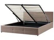 Ottoman Bed MASSOGNES Boucle Taupe 180 x 200 cm_1030480