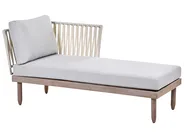 Garden Lounge Set with Table 4 Seater CREMONA Acacia Wood Brown/ Grey Left Hand_1099482