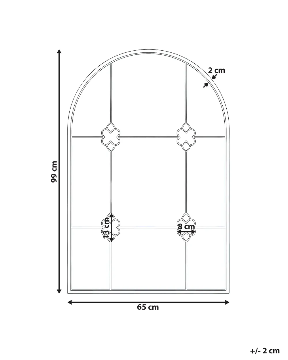 Wall Mirror THULAY 65 cm 99 cm Gold_1019793