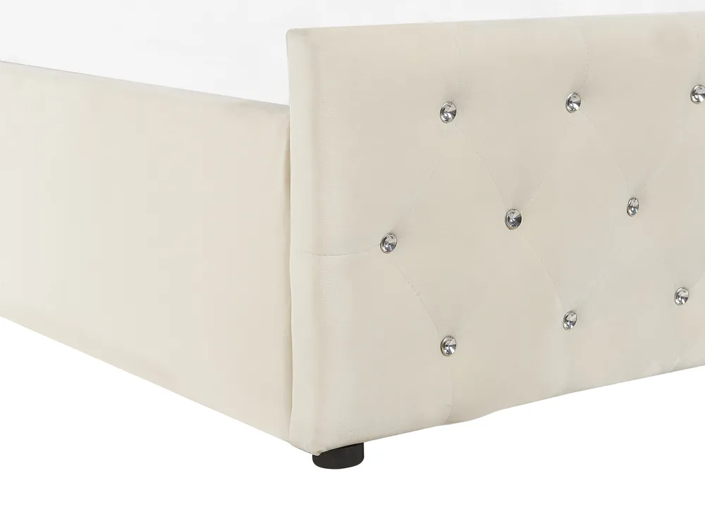 Ottoman Bed AMIENS Velvet Light Beige 180 x 200 cm (EU Super King)_791271