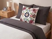Set of 2 Decorative Cushions BAHRAICH 50 x 50 cm Cotton Multicolour Floral Pattern_1178292
