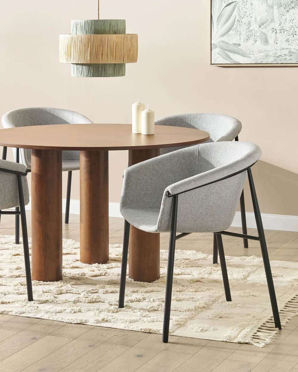 Set of 2 Dining Chairs AMES Light Grey