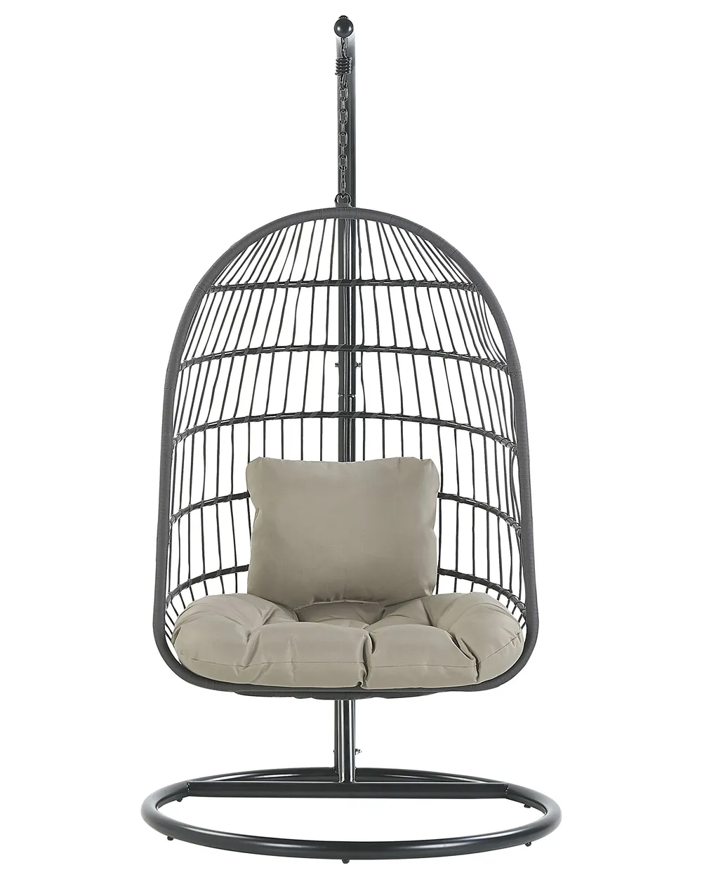 Hanging Chair with Stand ALLERA Metal Black_815238