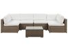 Garden Corner Sofa with Table 6 Seater BELVEDERE PE Rattan White