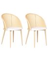 Set of 2 Dining Chairs CORNELL Metal Light Beige