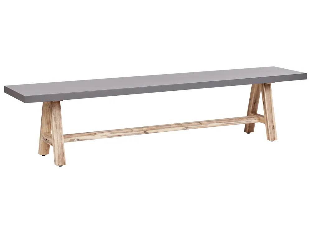 Garden Dining Set with Benches 8 Seater TONNARE Concrete Grey_930645