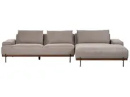 Corner Sofa 4 Seater MARIFERD Fabric Light Brown Left Hand_903243