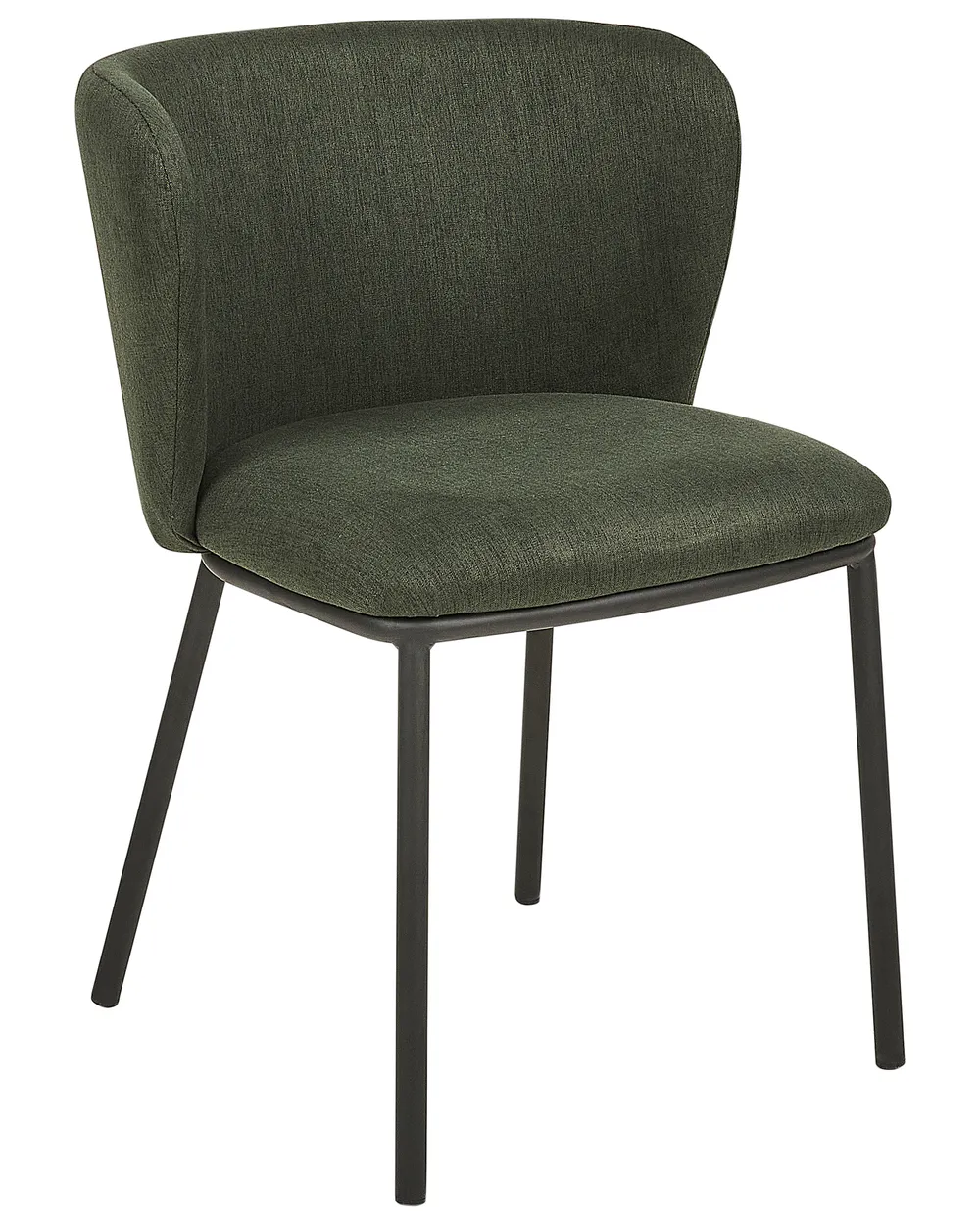Set of 2 Dining Chairs MINA Fabric Dark Green_872119
