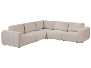 Modulär hörnsoffa 5-sits KIVVIK Bouclé Beige Högervänd_1045661