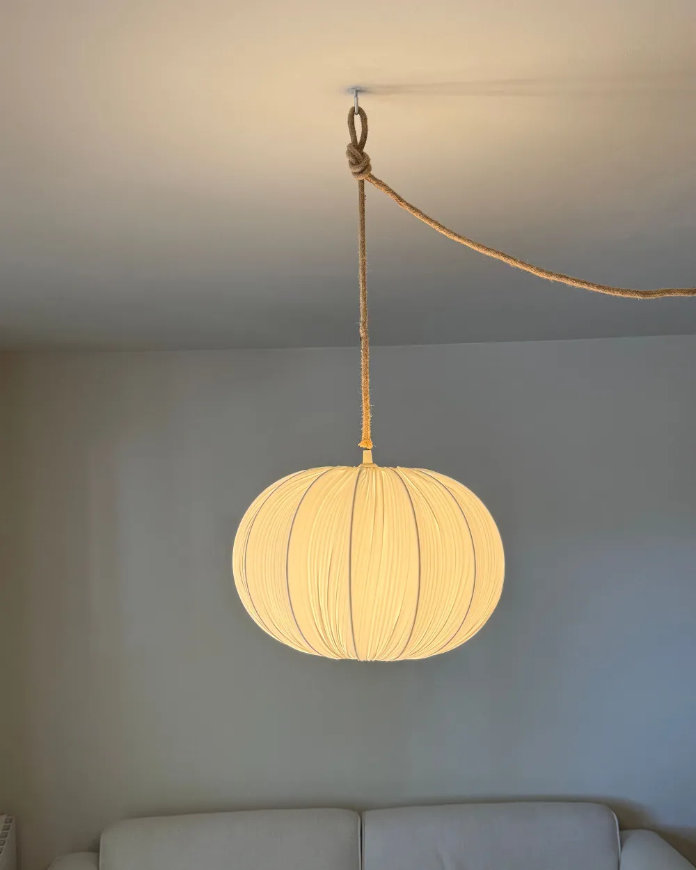 Pendant Lamp OKER Fabric White_1165092