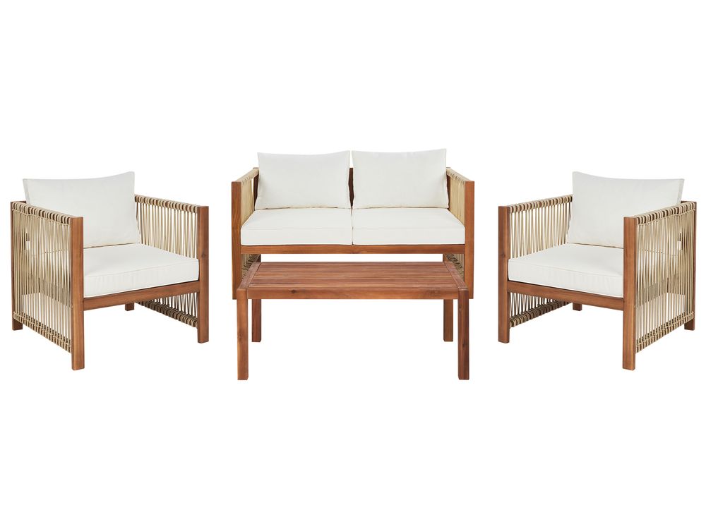 Loungesett til hagen med bord 4-seters ANTRIA Akasietre Beige