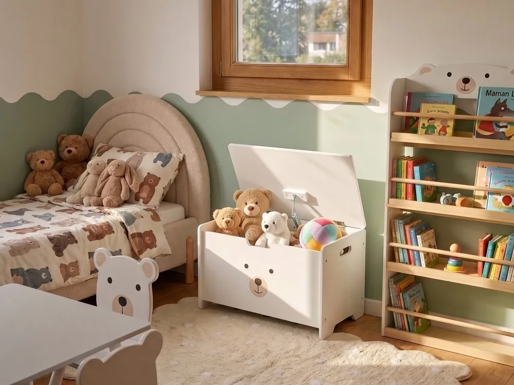 Toy Box MIMILI 48 cm with Bench White_1115570
