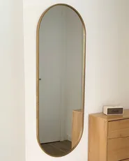 Wall Mirror AZEVILLE 46 cm 122 cm Metal Gold_1022448