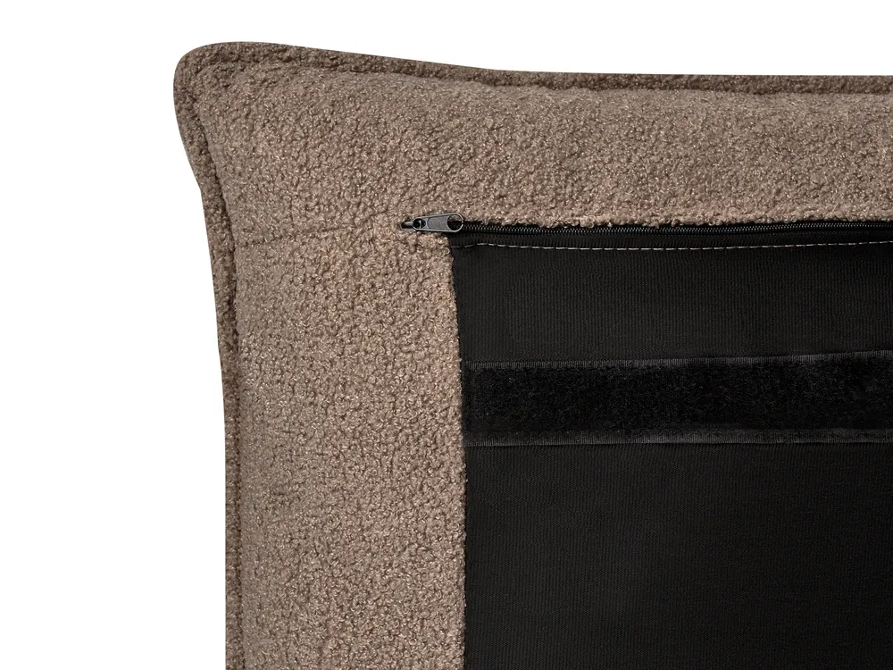 Bed Boucle BAJONNA 180 x 200 cm (EU Super King) Brown_1007235