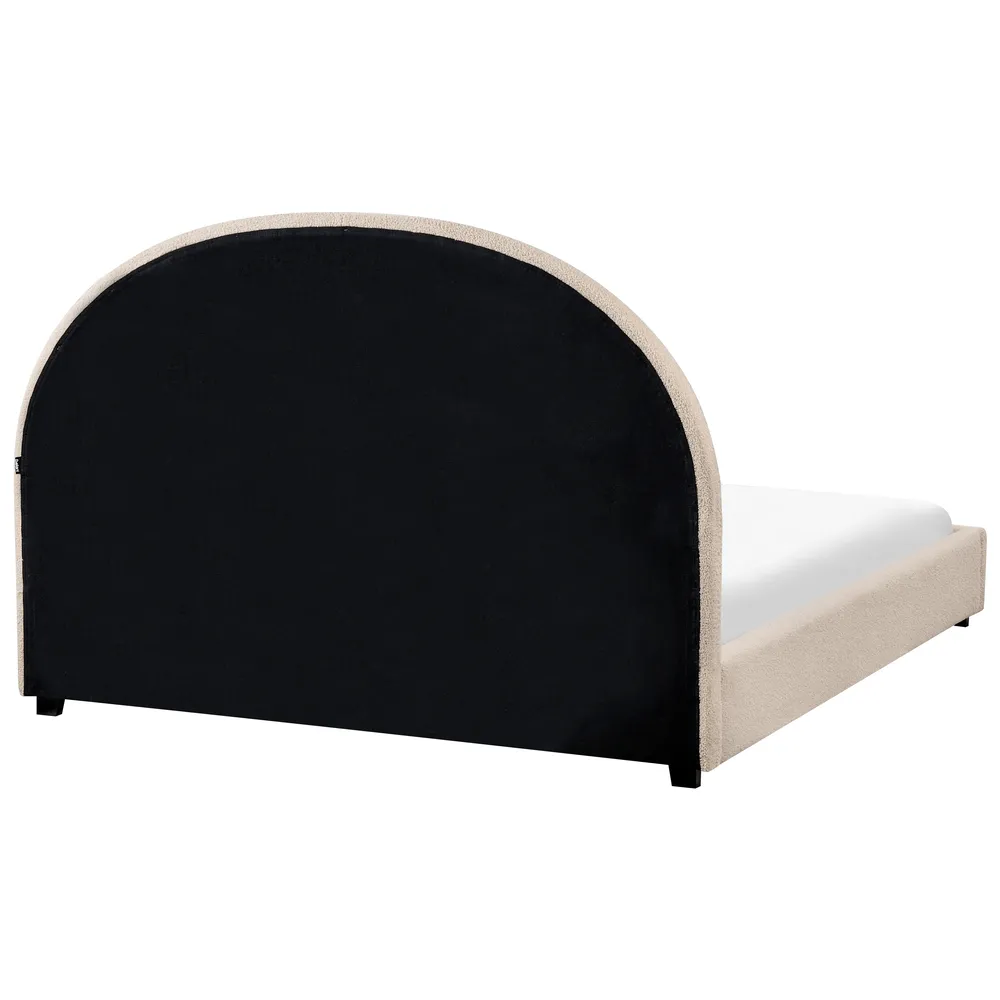 Säng med lamellram Bouclé VAUCLUSE 140 x 200 cm Beige_975996