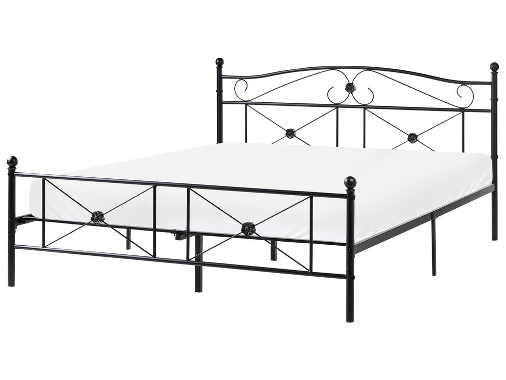 Säng med lamellram Metall RODEZ 160 x 200 cm Svart