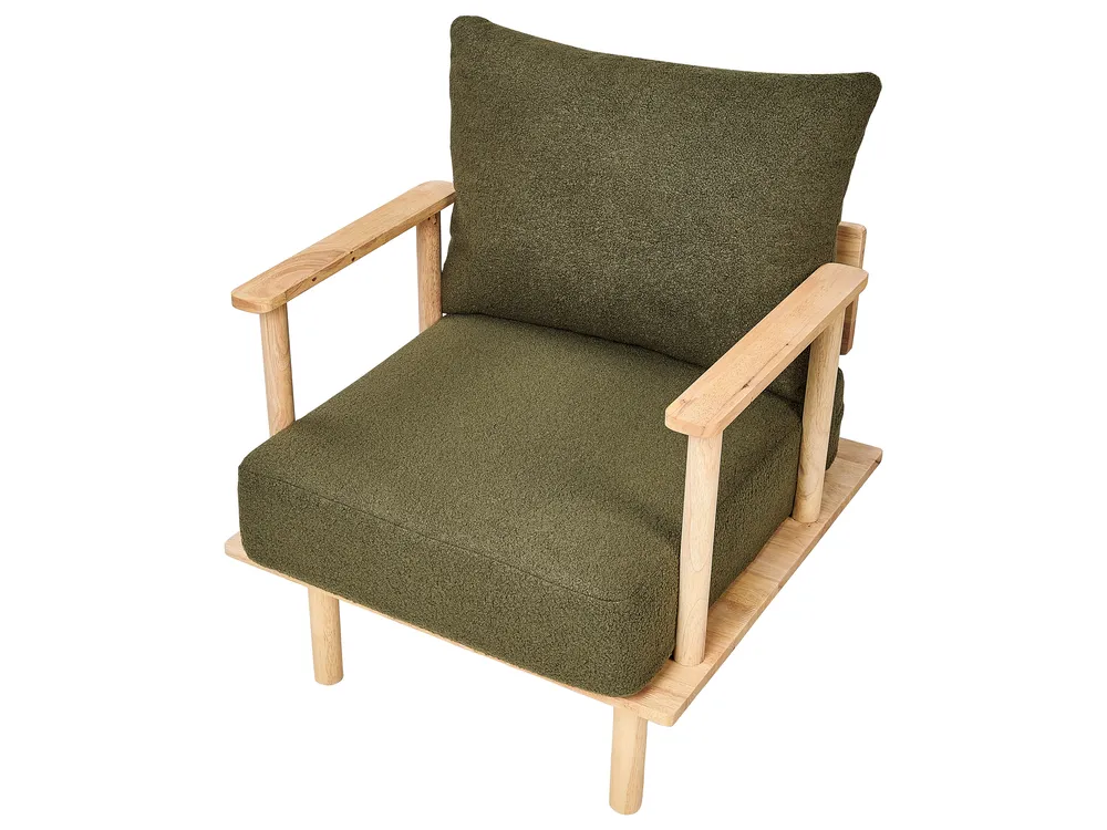 Living Room Set 3 Seater ASKER Boucle Dark Green_932691