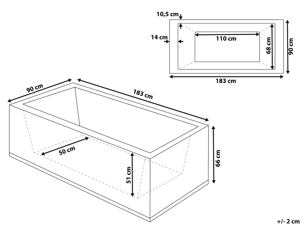 Corner Hot Tub with LED VARADERO 1830 x 900 mm Black Right Hand_705093