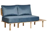 Sofa 2 Seater SALO with Tables Fabric Blue_932598