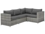 Garden Corner Sofa with Table 4 Seater AVOLA PE Rattan Grey Left Hand_704694