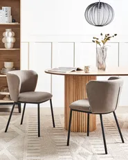 Set med 2 matstolar MINA Taupe_957030