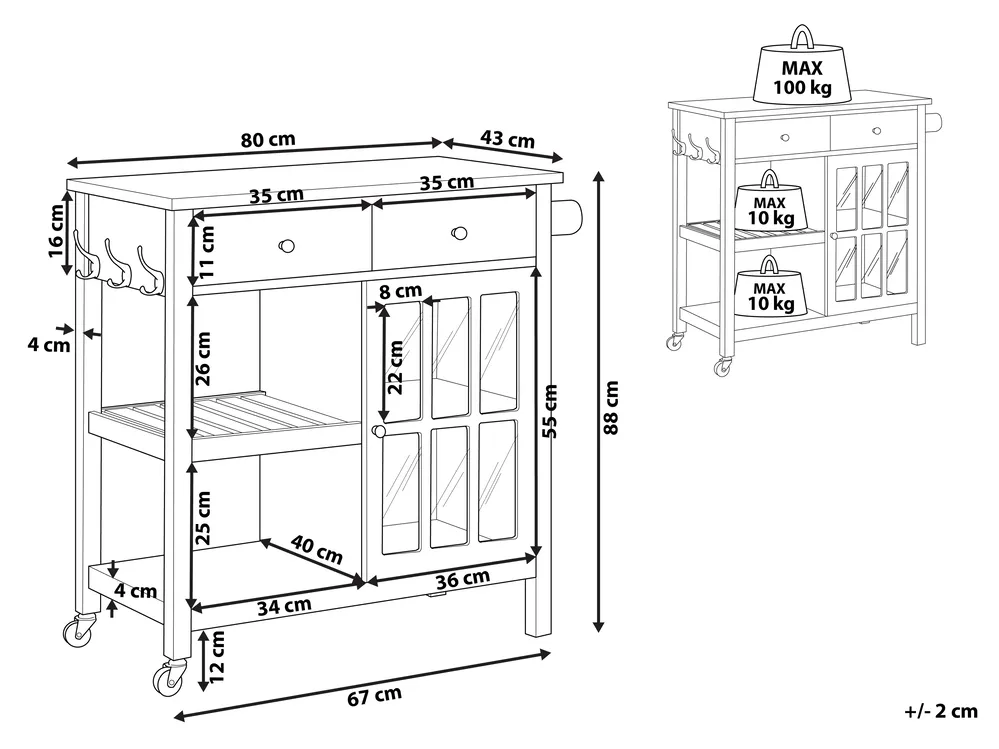 Kitchen Trolley GENOA Black_1029970
