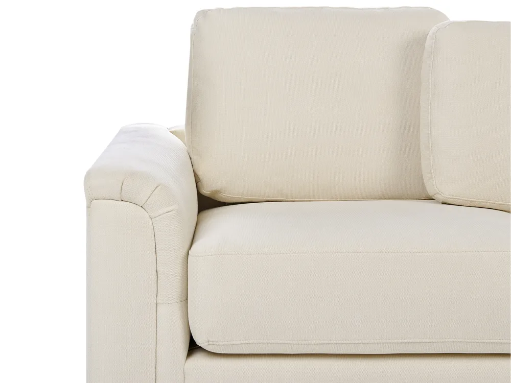 Corner Sofa 4 Seater KOHLO with Ottoman Fabric Light Beige Left Hand_945083