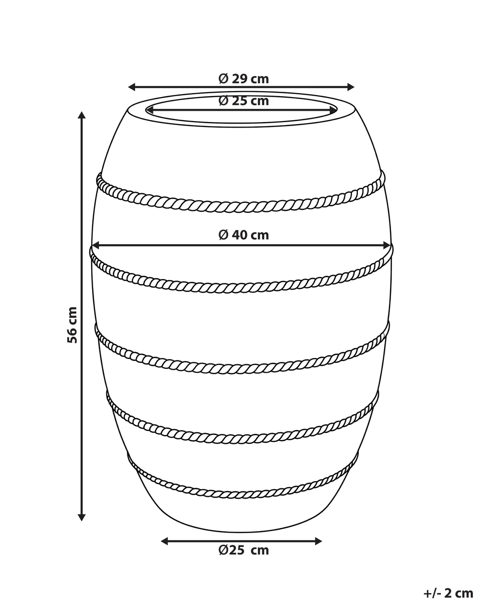 Plant Pot RHEINTAL 40 cm Beige_1161969