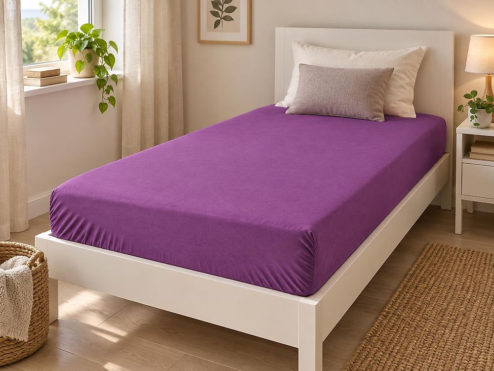 Formsydd laken JANBU 90 x 200 cm Bomull Lilla