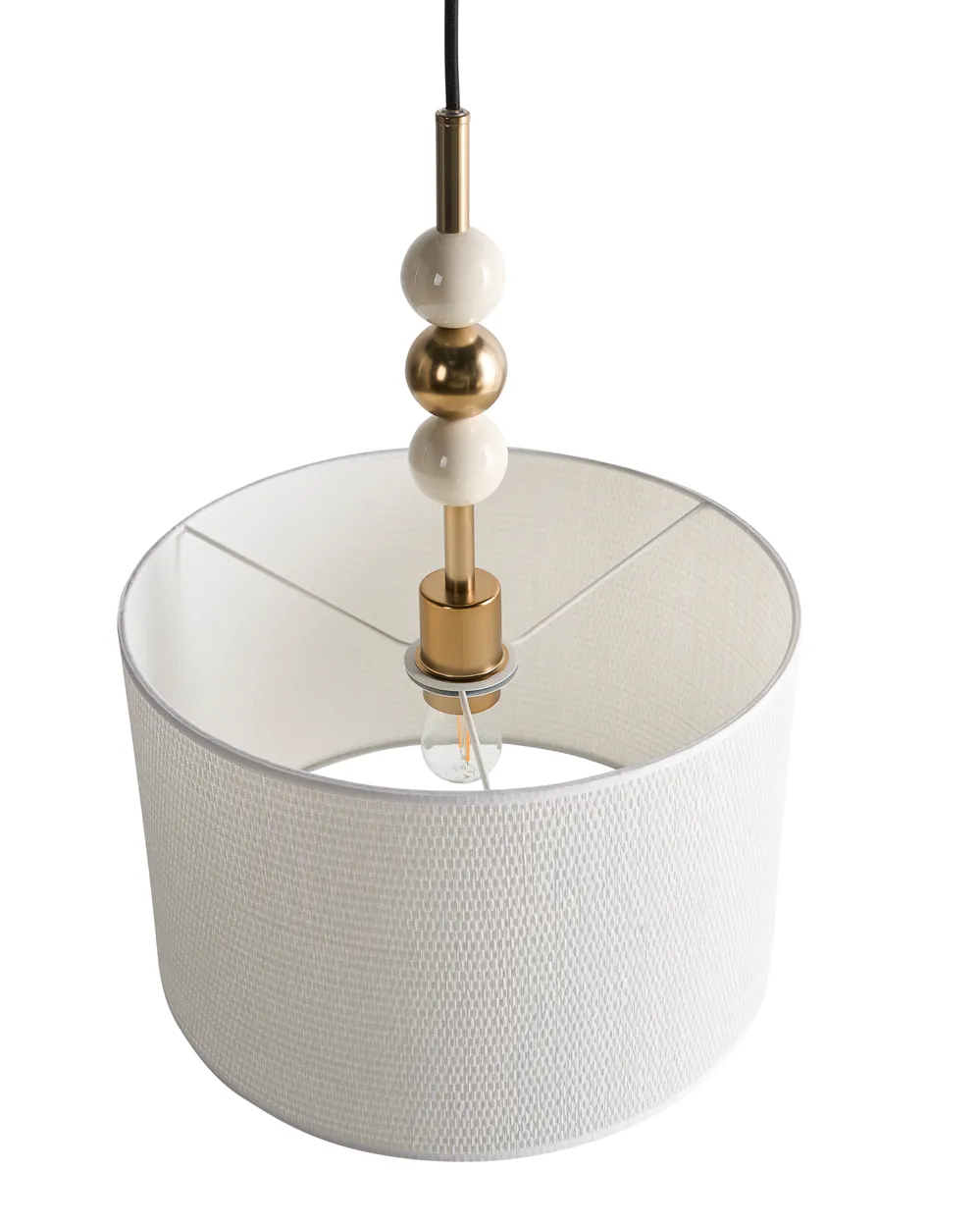 Pendellampa LOKY Metall Mässing/Beige_1025057