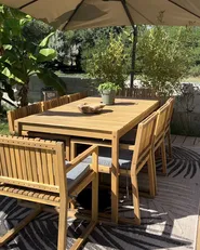 Garden Dining Table SASSARI II 180 cm 90 cm Certified Acacia Wood Light Brown_943246