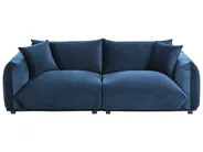 Soffa 3-sits LUVOS Sammet Mörkblå_970578