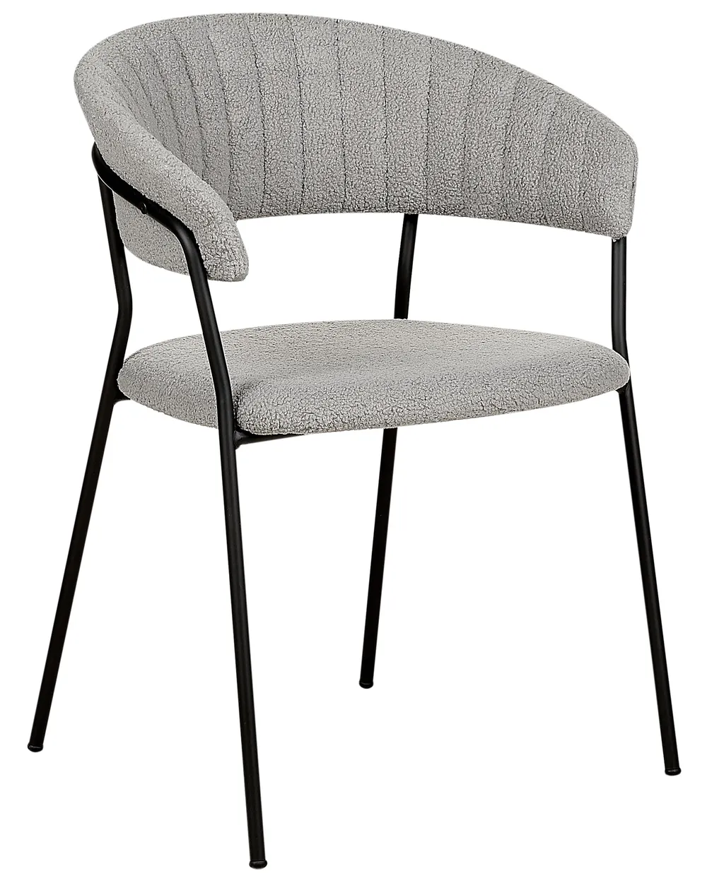 Set of 2 Dining Chairs MARIPOSA Boucle Grey_884690