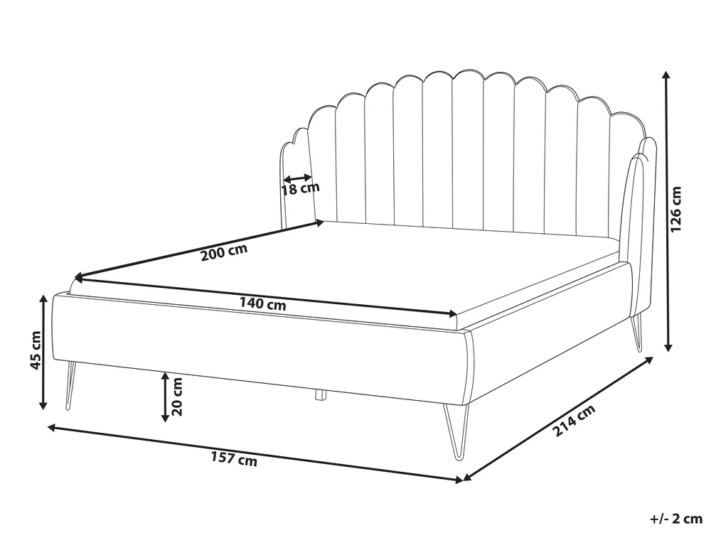 Bed Boucle AMBILLOU 140 x 200 cm (EU Double) Beige_967225