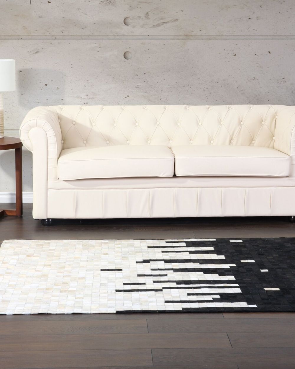 Rug BOLU Black 160 x 230 cm Leather