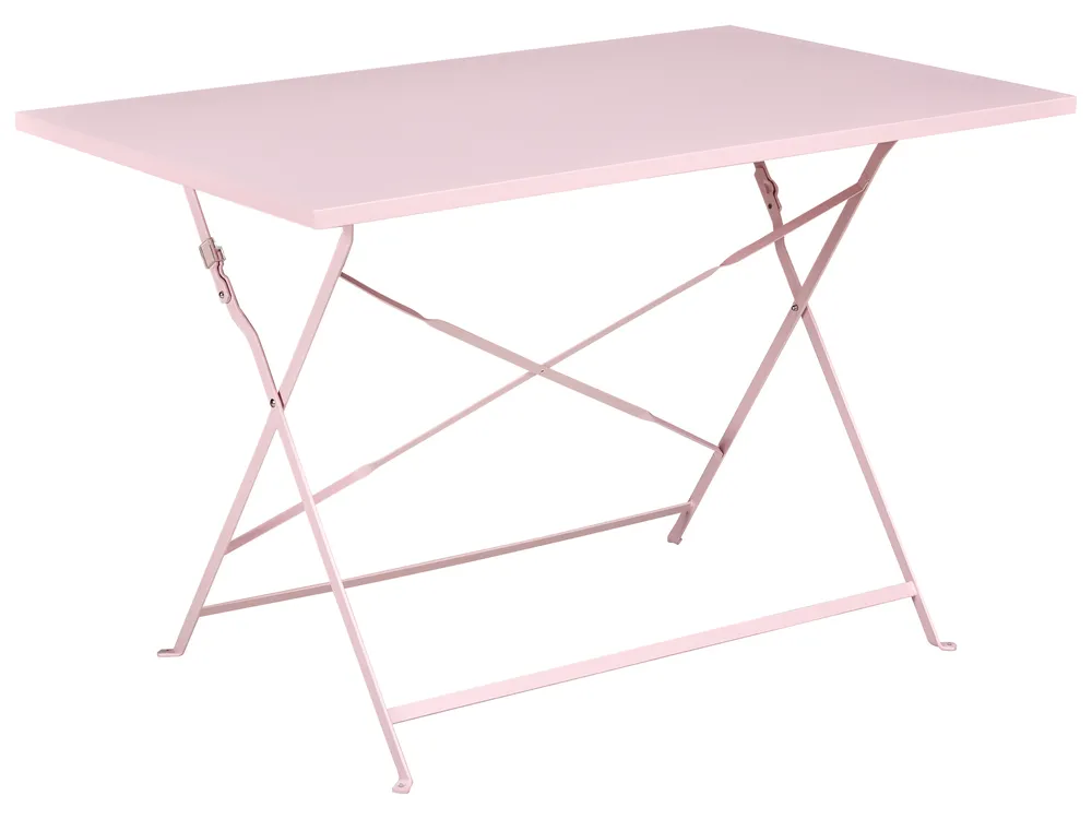 Trädgårdsmatgrupp 4-sits FIORI Fällbar Metall Pastellrosa_998656