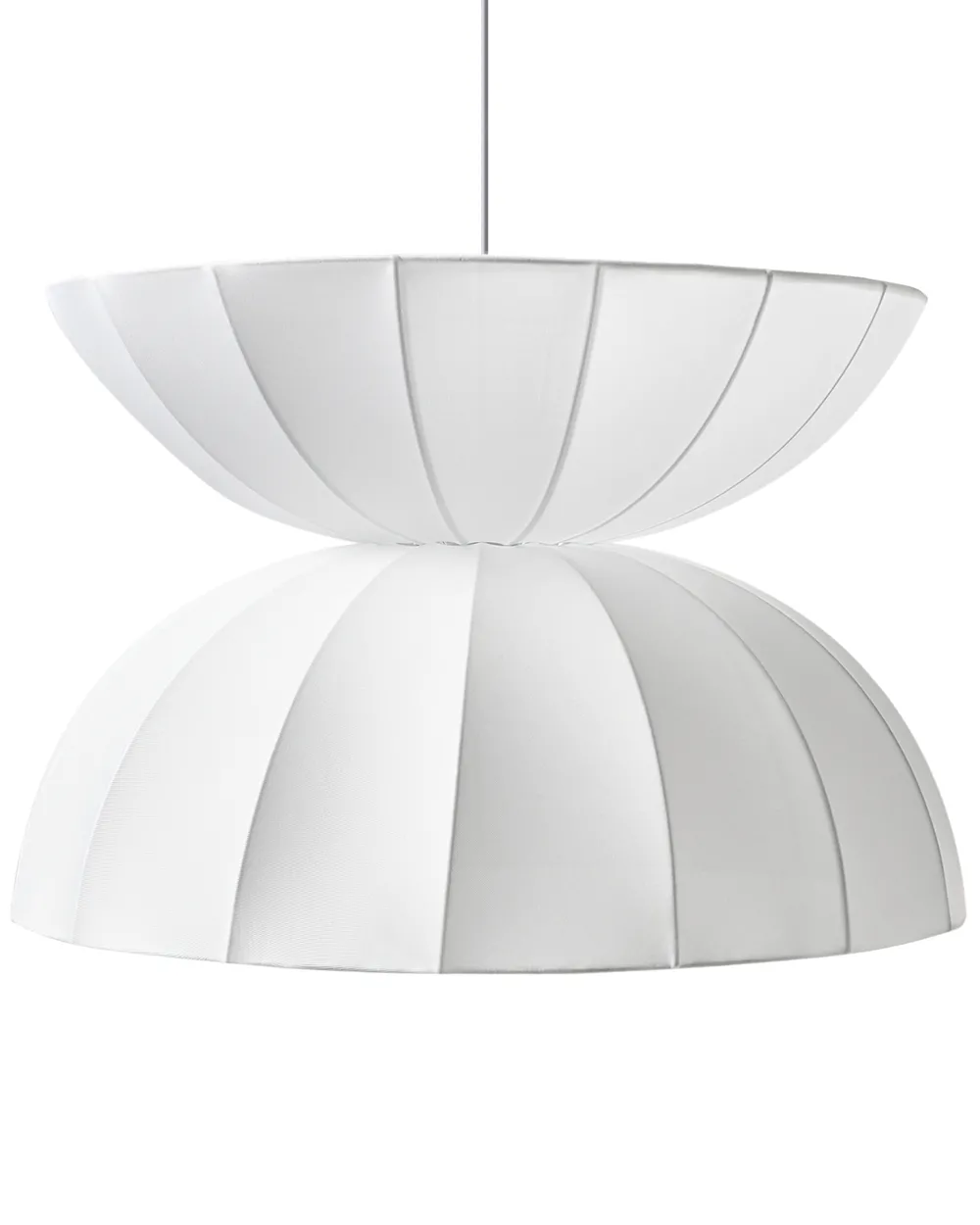 Pendant Lamp DEBONS Faux Silk White