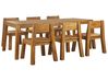 Garden Dining Set 6 Seater LIVORNO Acacia Wood Brown