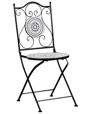 Set of 2 Garden Chairs COMISO Folding Metal Black/ White_982131